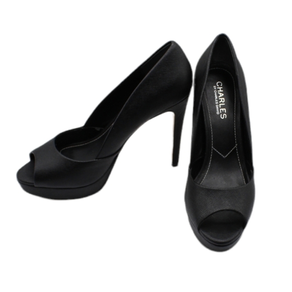 Charles by Charles David black peep-toe heels - Picture 8 of 10